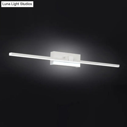DecorBites™ DecorBites™ Minimalist White Rectangle Vanity Lamp - 16"/19.5" L LED Metal Wall Mount Light in Warm/White