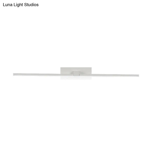 DecorBites™ DecorBites™ Minimalist White Rectangle Vanity Lamp - 16"/19.5" L LED Metal Wall Mount Light in Warm/White
