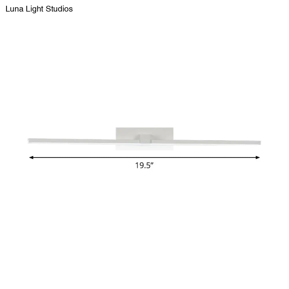 DecorBites™ DecorBites™ Minimalist White Rectangle Vanity Lamp - 16"/19.5" L LED Metal Wall Mount Light in Warm/White