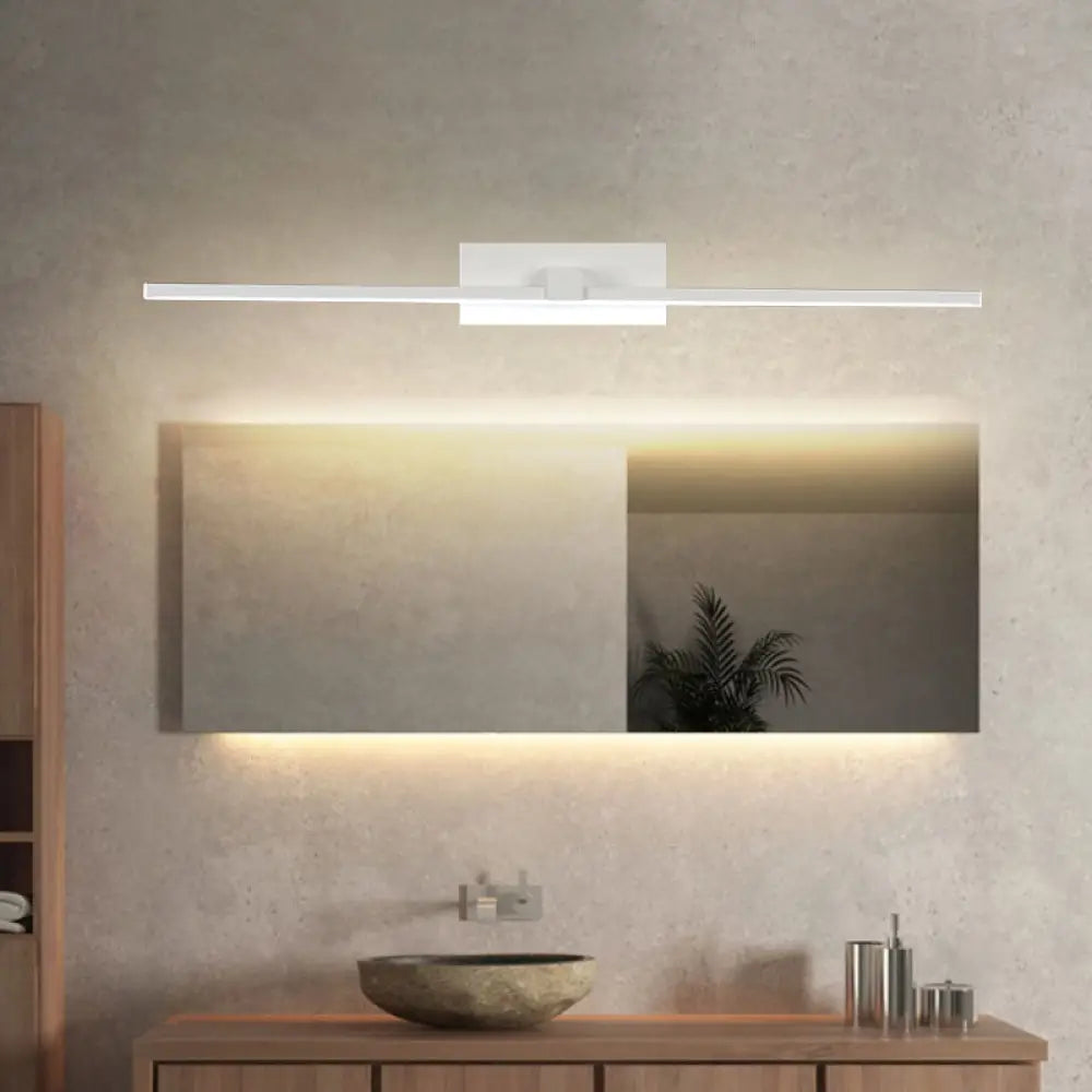 DecorBites™ DecorBites™ Minimalist White Rectangle Vanity Lamp - 16"/19.5" L LED Metal Wall Mount Light in Warm/White