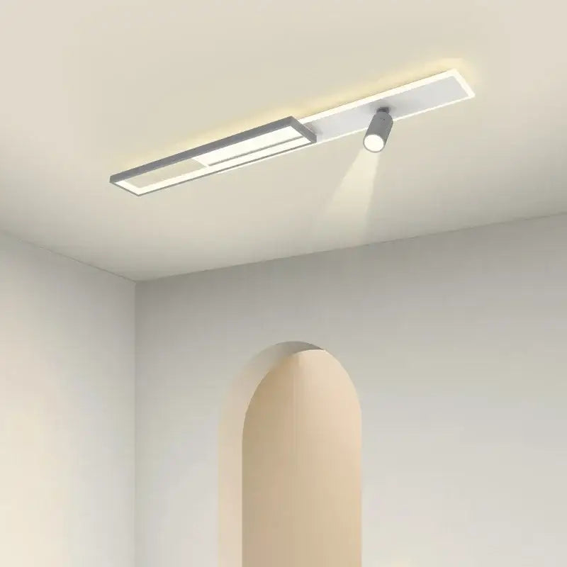 Minimalist white rectangular corridor spotlight ceiling light with sleek led panel and matte gray decorbites corridor spotlight
