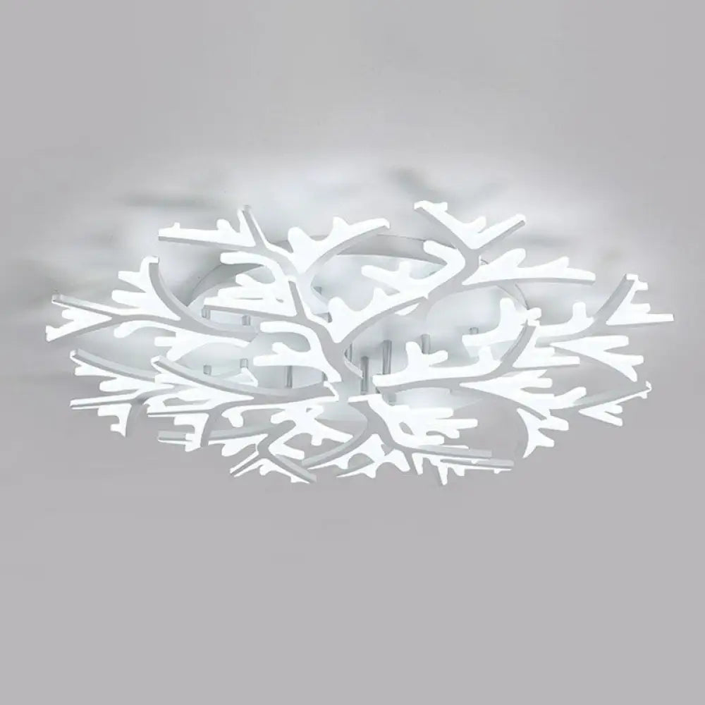 DecorBites™ DecorBites™ Minimalist White Snowflake LED Flush Mount Lighting for Living Room