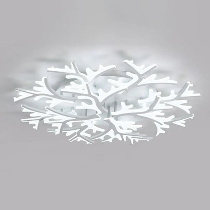 DecorBites™ DecorBites™ Minimalist White Snowflake LED Flush Mount Lighting for Living Room
