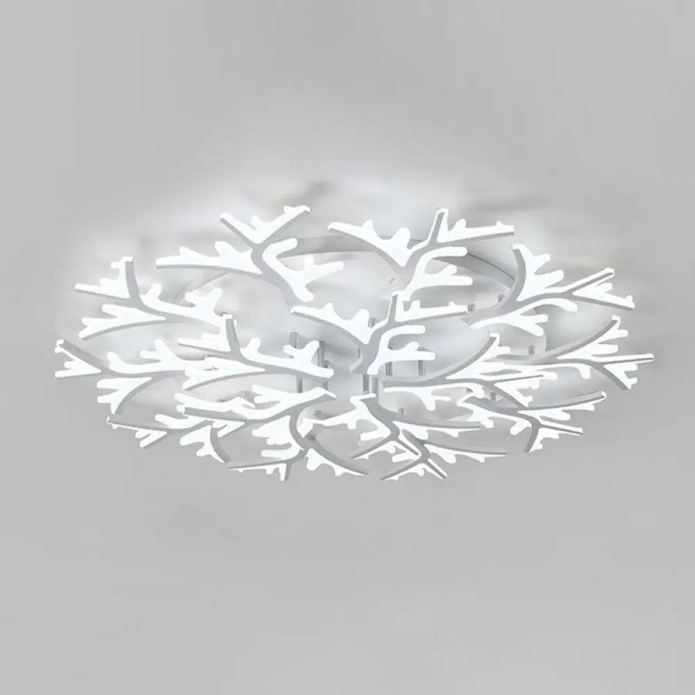 DecorBites™ DecorBites™ Minimalist White Snowflake LED Flush Mount Lighting for Living Room