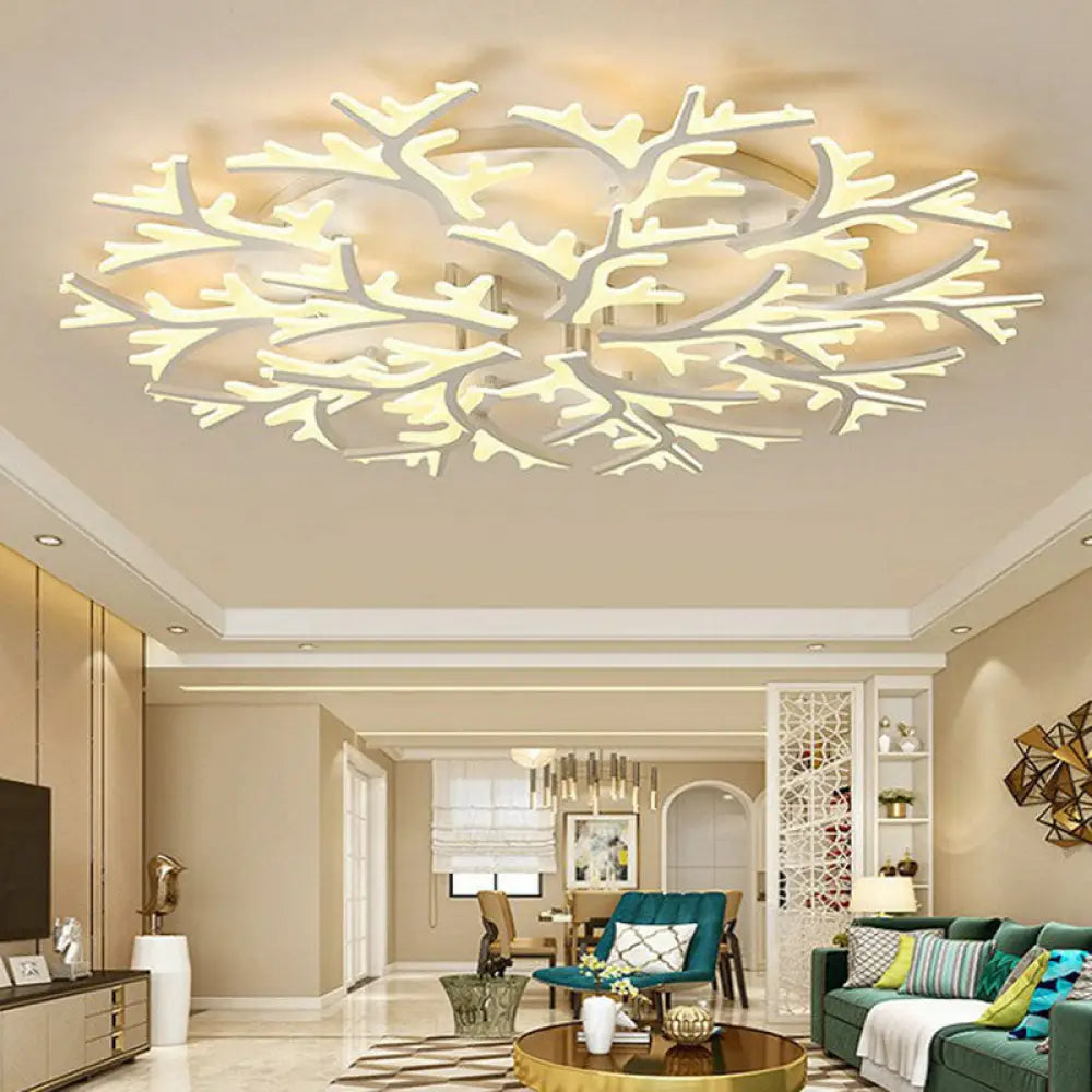 DecorBites™ DecorBites™ Minimalist White Snowflake LED Flush Mount Lighting for Living Room