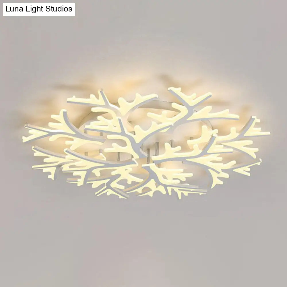 DecorBites™ DecorBites™ Minimalist White Snowflake LED Flush Mount Lighting for Living Room