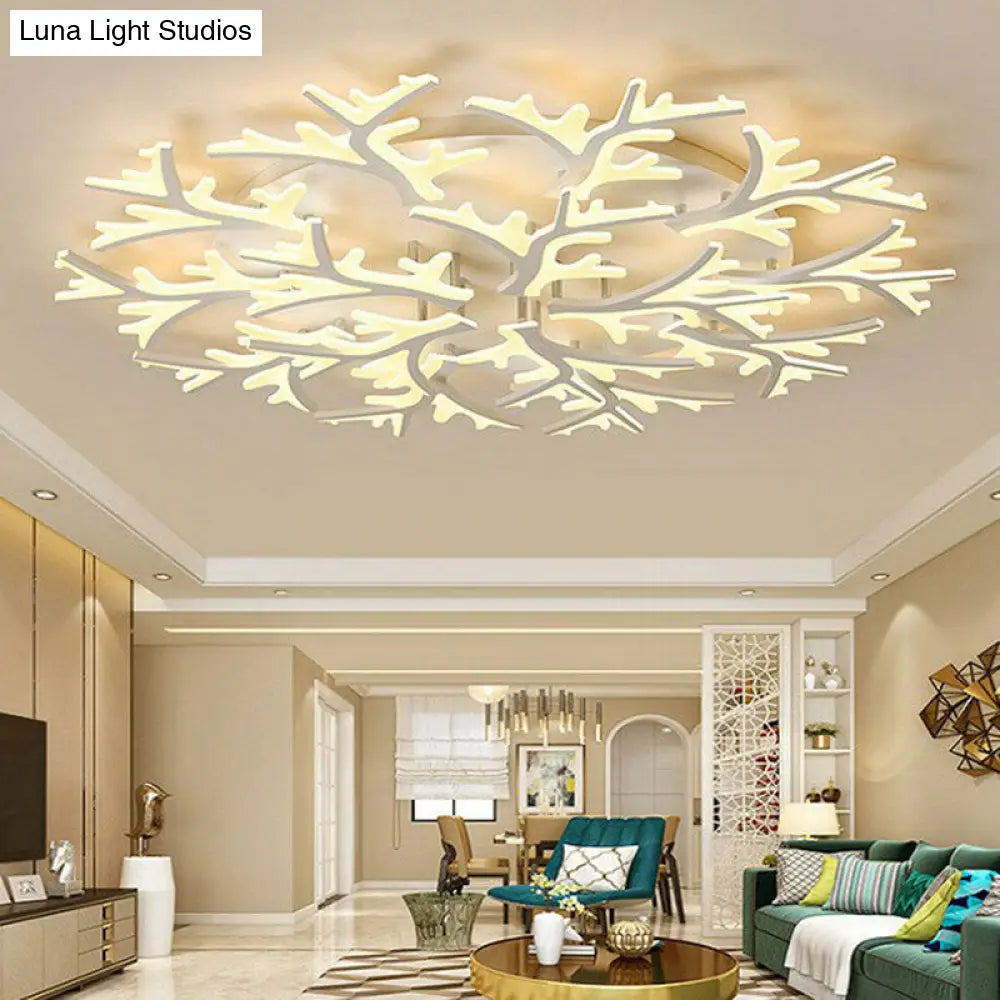 DecorBites™ DecorBites™ Minimalist White Snowflake LED Flush Mount Lighting for Living Room