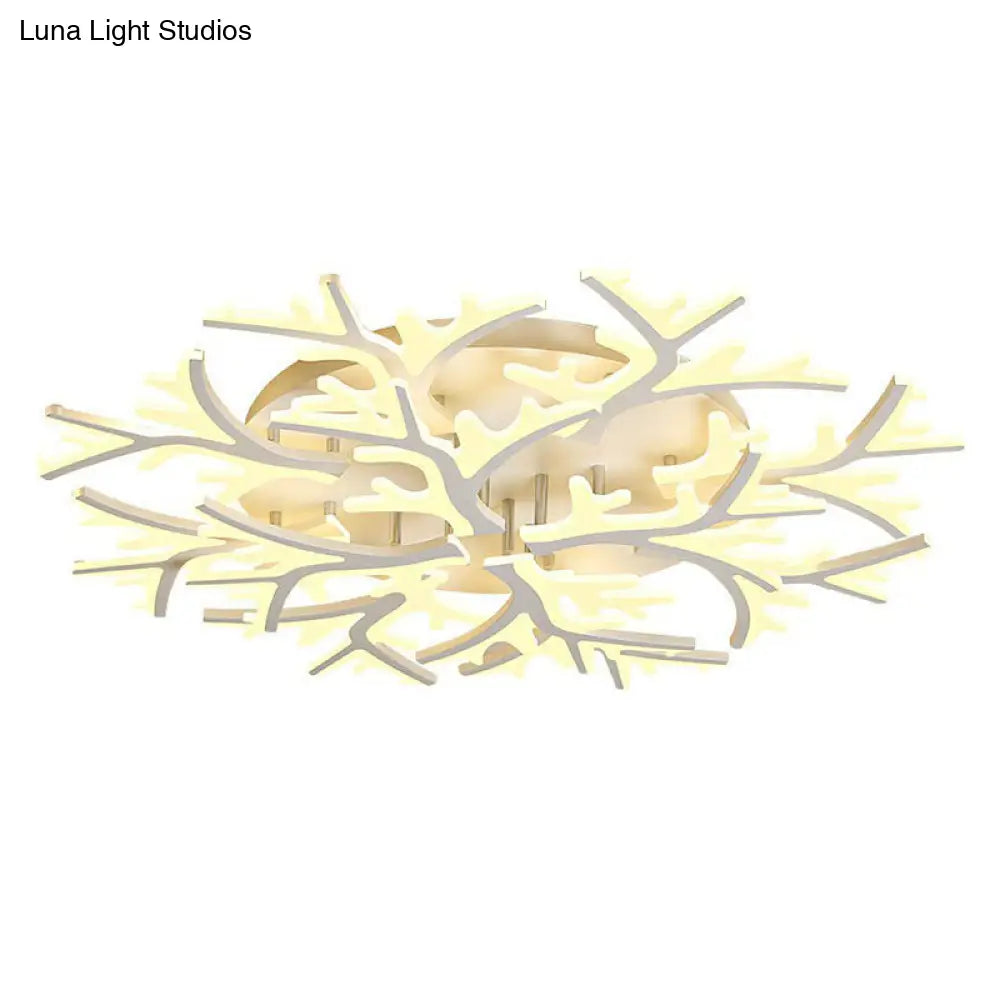 DecorBites™ DecorBites™ Minimalist White Snowflake LED Flush Mount Lighting for Living Room