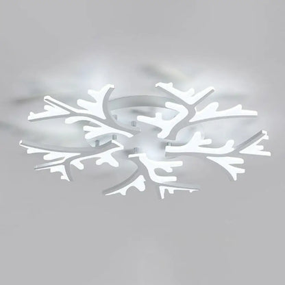 DecorBites™ DecorBites™ Minimalist White Snowflake LED Flush Mount Lighting for Living Room