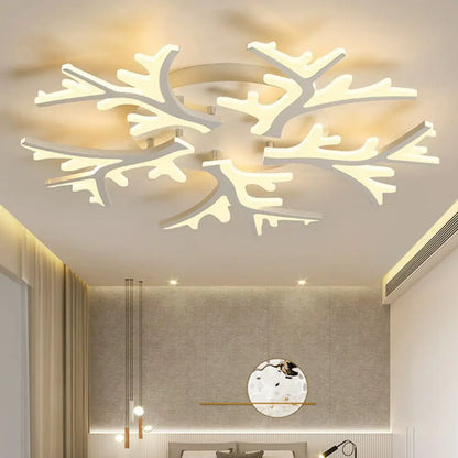 DecorBites™ DecorBites™ Minimalist White Snowflake LED Flush Mount Lighting for Living Room