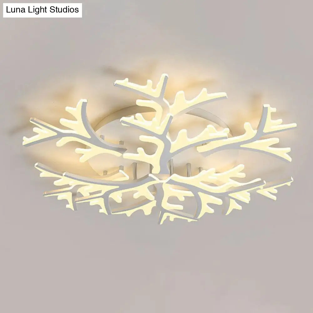 DecorBites™ DecorBites™ Minimalist White Snowflake LED Flush Mount Lighting for Living Room