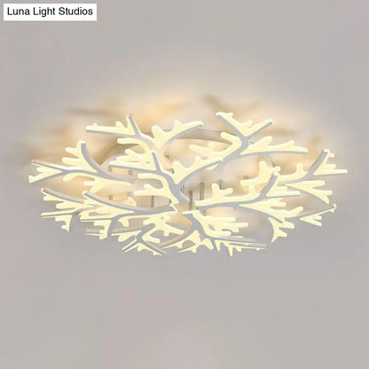 DecorBites™ DecorBites™ Minimalist White Snowflake LED Flush Mount Lighting for Living Room