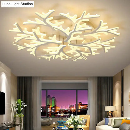 DecorBites™ DecorBites™ Minimalist White Snowflake LED Flush Mount Lighting for Living Room