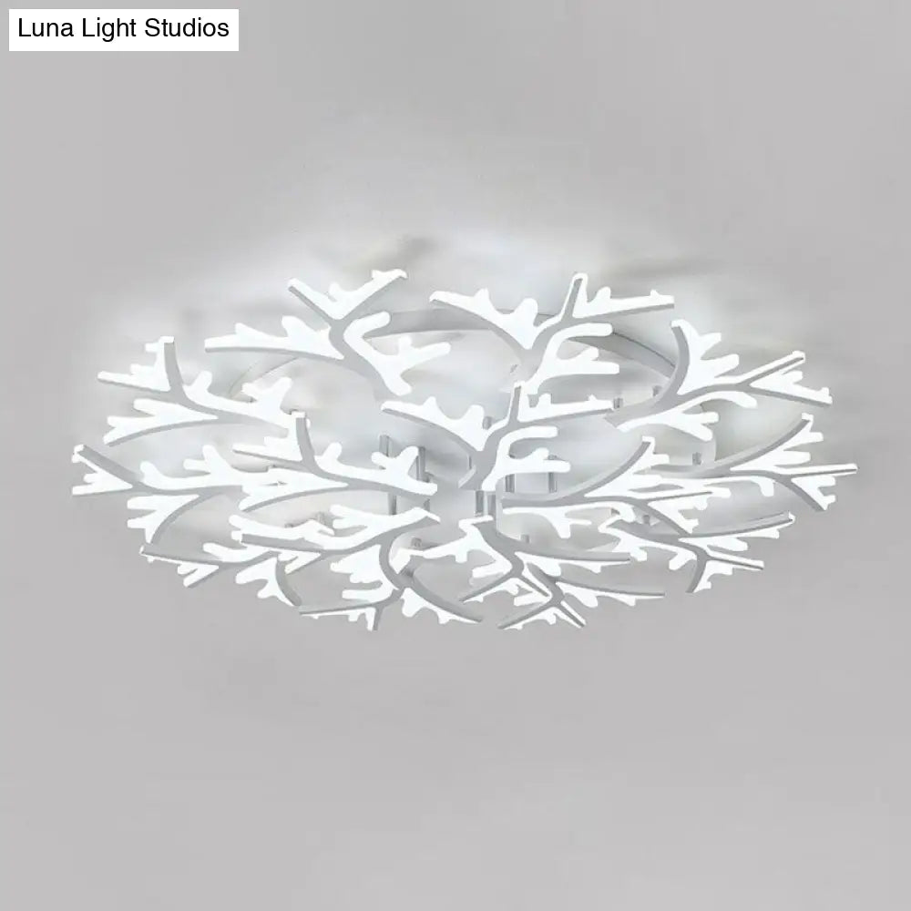 DecorBites™ DecorBites™ Minimalist White Snowflake LED Flush Mount Lighting for Living Room