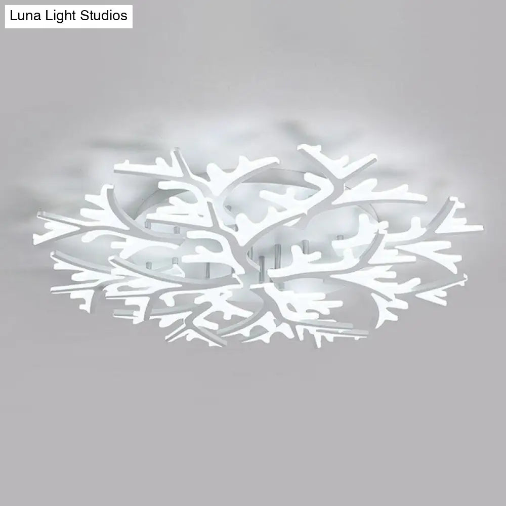 DecorBites™ DecorBites™ Minimalist White Snowflake LED Flush Mount Lighting for Living Room