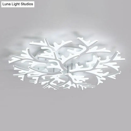 DecorBites™ DecorBites™ Minimalist White Snowflake LED Flush Mount Lighting for Living Room