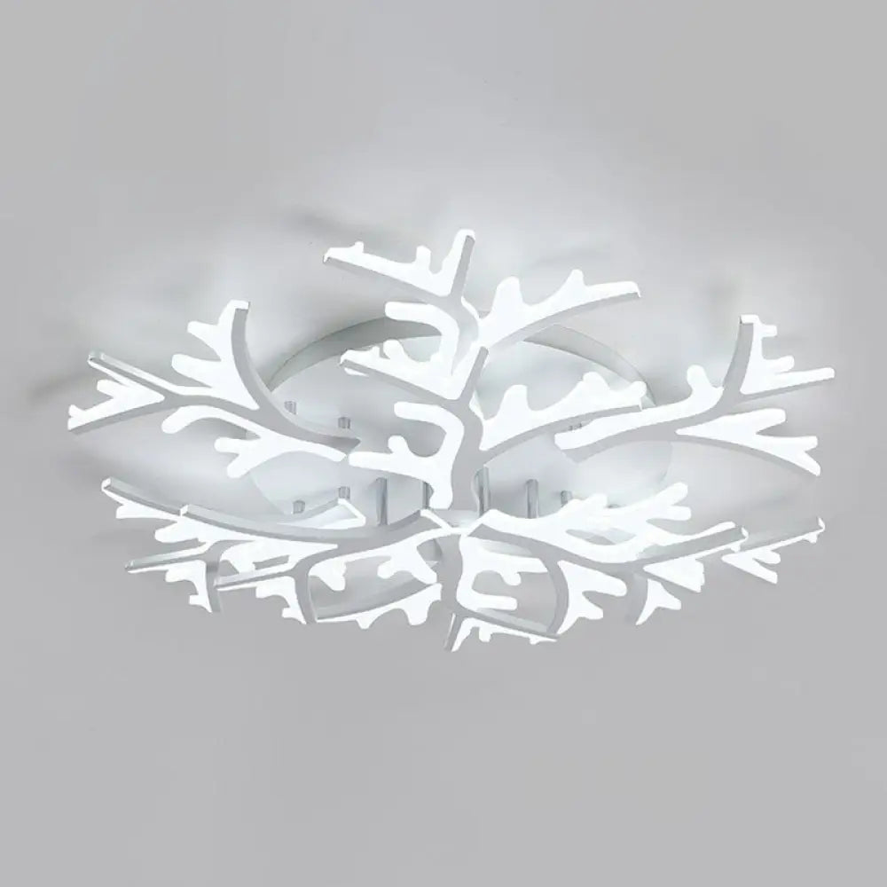 DecorBites™ DecorBites™ Minimalist White Snowflake LED Flush Mount Lighting for Living Room