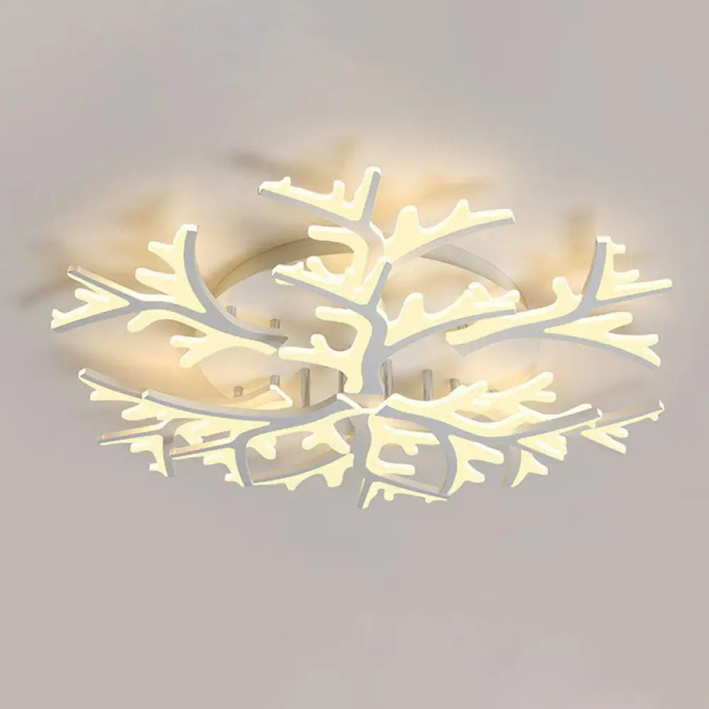 DecorBites™ DecorBites™ Minimalist White Snowflake LED Flush Mount Lighting for Living Room