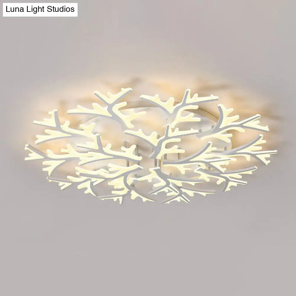 DecorBites™ DecorBites™ Minimalist White Snowflake LED Flush Mount Lighting for Living Room