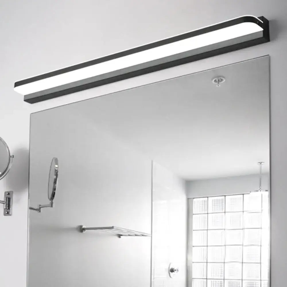 Modern black-framed led bathroom wall light fixture with simplicity stainless steel design and minimalist style