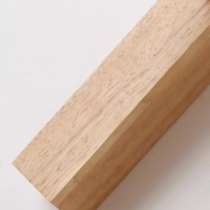 Minimalist wood and beige canopy led wall light with light-colored wooden beam and smooth natural grain finish