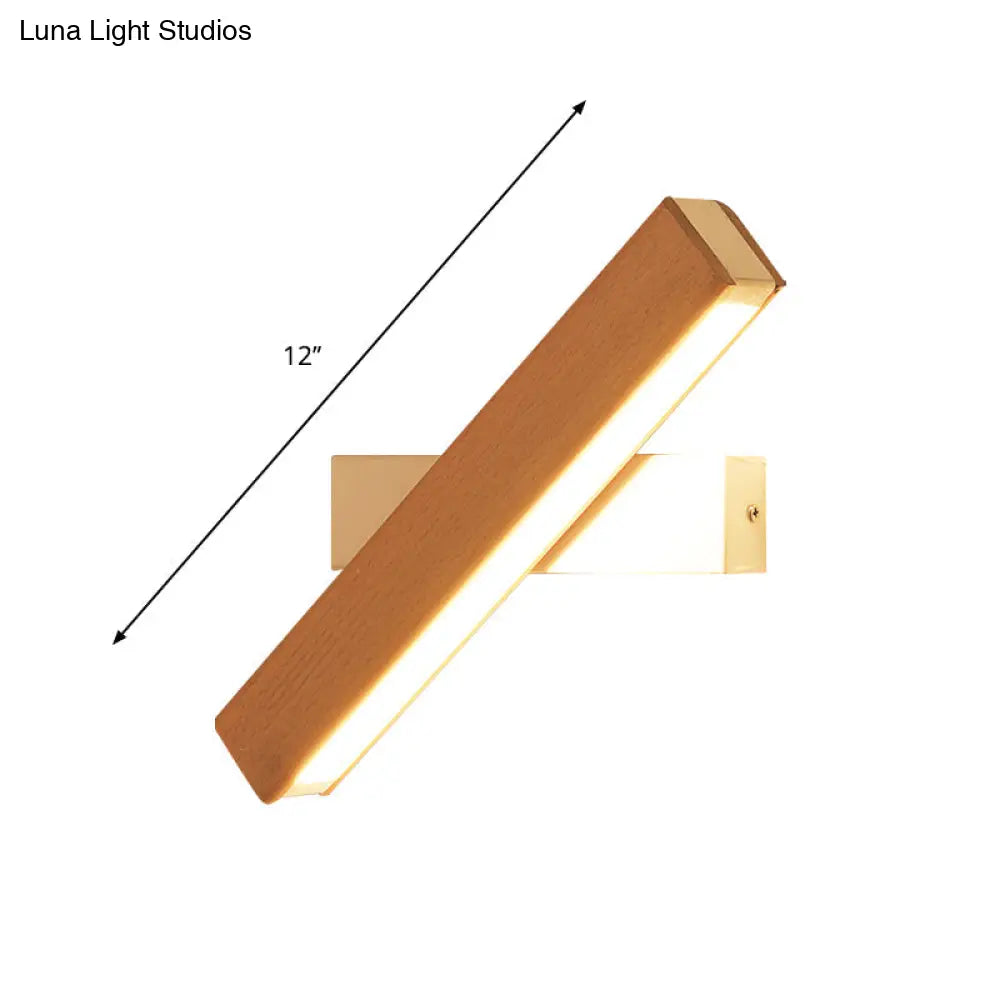 DecorBites™ DecorBites™ Minimalist Wood Bedside Wall Lamp - Rotating Rectangle Design, LED, 8.5"/12" Width