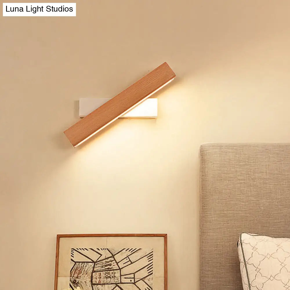 DecorBites™ DecorBites™ Minimalist Wood Bedside Wall Lamp - Rotating Rectangle Design, LED, 8.5"/12" Width