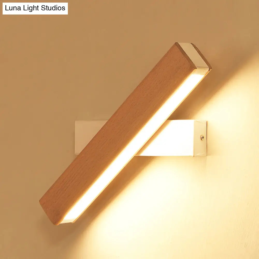 DecorBites™ DecorBites™ Minimalist Wood Bedside Wall Lamp - Rotating Rectangle Design, LED, 8.5"/12" Width
