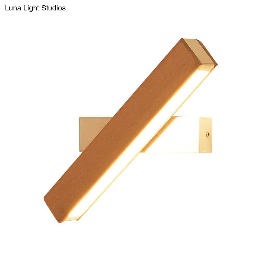 DecorBites™ DecorBites™ Minimalist Wood Bedside Wall Lamp - Rotating Rectangle Design, LED, 8.5"/12" Width