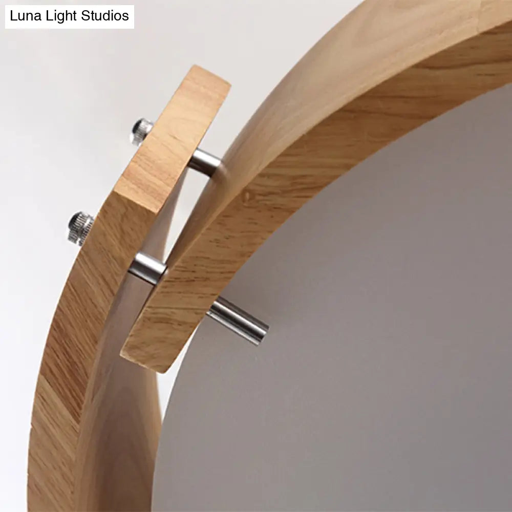 DecorBites™ DecorBites™ Minimalist Wood Drum LED Flush Mount Ceiling Light for Bedroom