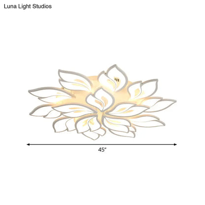 DecorBites™ DecorBites™ Minimalistic Acrylic Floral Flush Lamp with LED in Warm/White Light for Drawing Room Ceiling