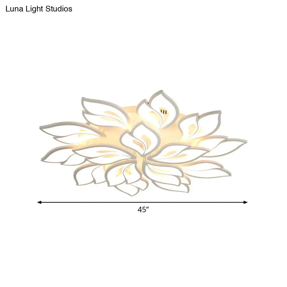 DecorBites™ DecorBites™ Minimalistic Acrylic Floral Flush Lamp with LED in Warm/White Light for Drawing Room Ceiling