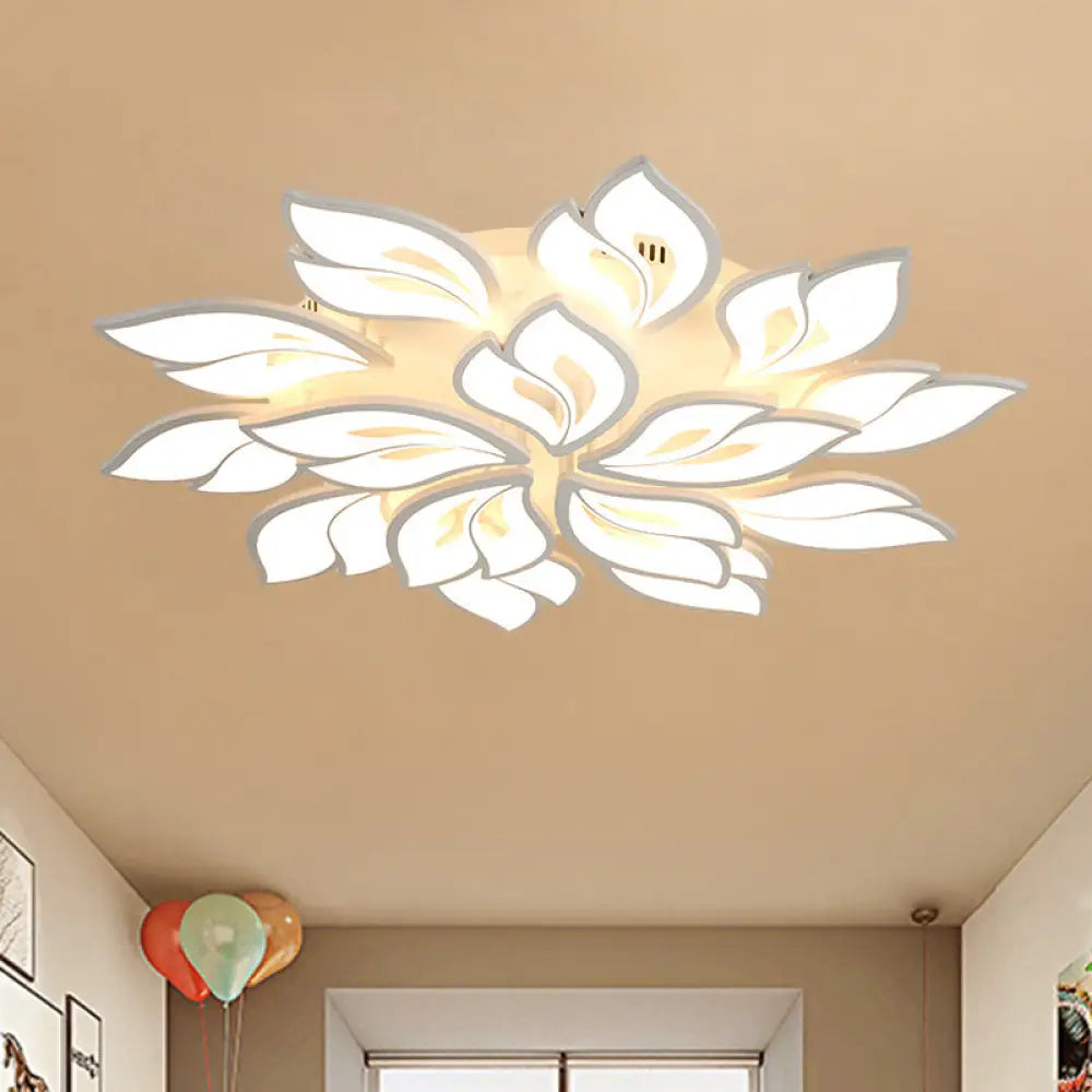 DecorBites™ DecorBites™ Minimalistic Acrylic Floral Flush Lamp with LED in Warm/White Light for Drawing Room Ceiling