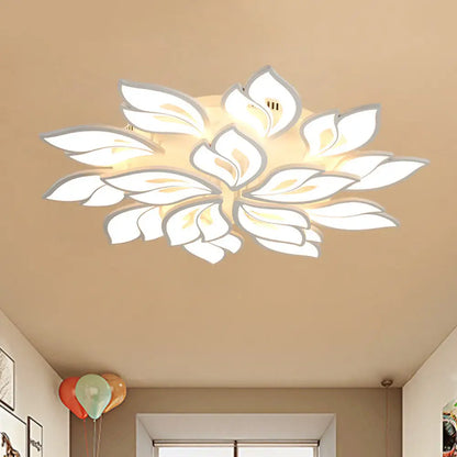 DecorBites™ DecorBites™ Minimalistic Acrylic Floral Flush Lamp with LED in Warm/White Light for Drawing Room Ceiling