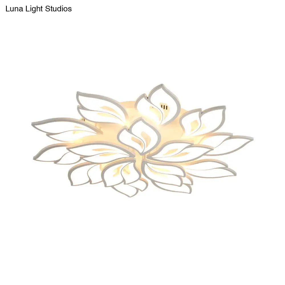 DecorBites™ DecorBites™ Minimalistic Acrylic Floral Flush Lamp with LED in Warm/White Light for Drawing Room Ceiling