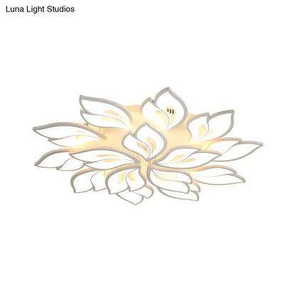 DecorBites™ DecorBites™ Minimalistic Acrylic Floral Flush Lamp with LED in Warm/White Light for Drawing Room Ceiling