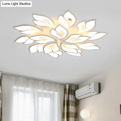 DecorBites™ DecorBites™ Minimalistic Acrylic Floral Flush Lamp with LED in Warm/White Light for Drawing Room Ceiling