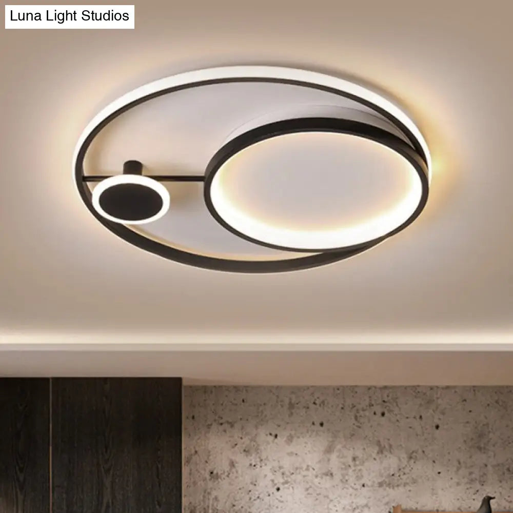 DecorBites™ DecorBites™ Minimalistic Acrylic LED Black Ceiling Lamp - Warm/White Light - 18"/21.5" Diameter