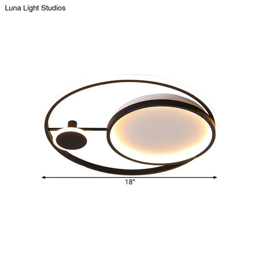 DecorBites™ DecorBites™ Minimalistic Acrylic LED Black Ceiling Lamp - Warm/White Light - 18"/21.5" Diameter