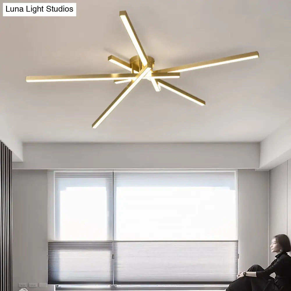DecorBites™ DecorBites™ Minimalistic Acrylic LED Ceiling Mount Lamp for Living Room: Radial Flush Light Fixture
