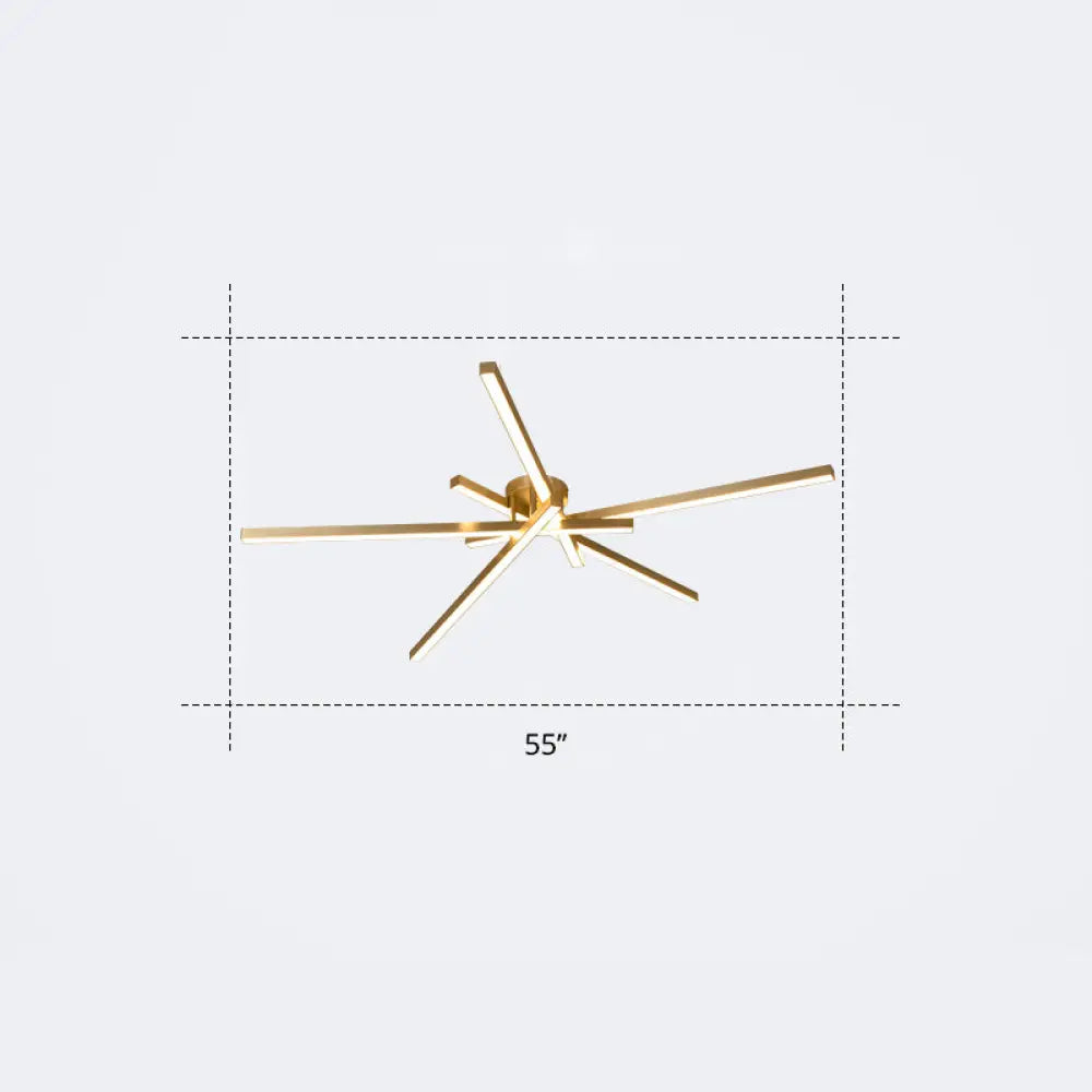 DecorBites™ DecorBites™ Minimalistic Acrylic LED Ceiling Mount Lamp for Living Room: Radial Flush Light Fixture