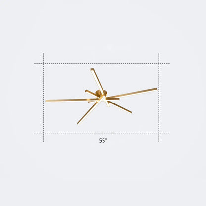 DecorBites™ DecorBites™ Minimalistic Acrylic LED Ceiling Mount Lamp for Living Room: Radial Flush Light Fixture