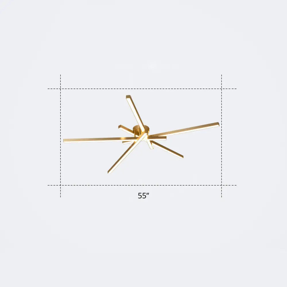 DecorBites™ DecorBites™ Minimalistic Acrylic LED Ceiling Mount Lamp for Living Room: Radial Flush Light Fixture