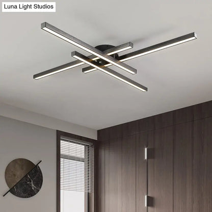 DecorBites™ DecorBites™ Minimalistic Acrylic LED Ceiling Mount Lamp for Living Room: Radial Flush Light Fixture