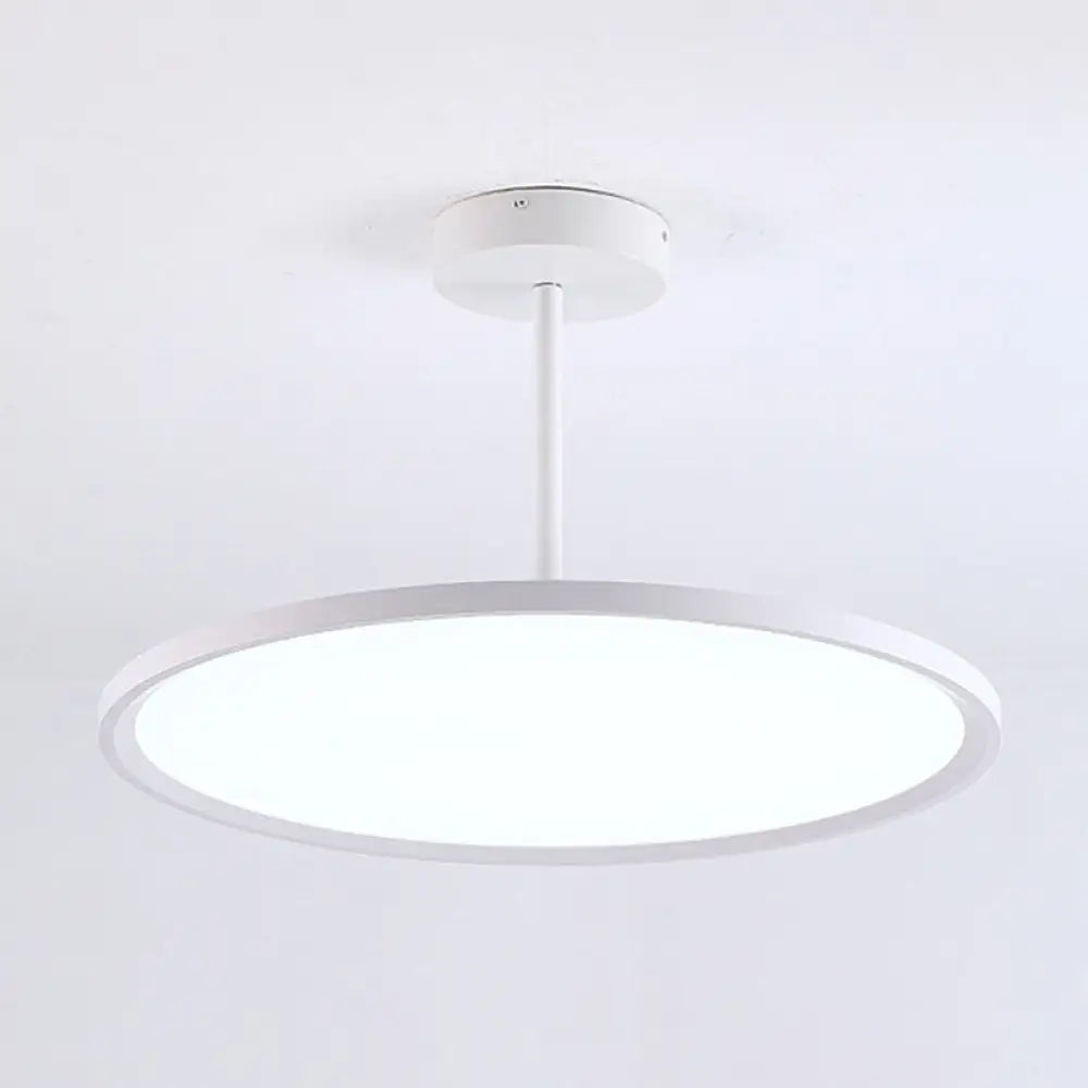 Minimalistic Acrylic Pendant LED Ceiling Light with Hanging Rod – Flat Shade Diner Lighting