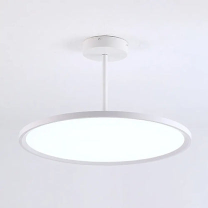 Minimalistic Acrylic Pendant LED Ceiling Light with Hanging Rod – Flat Shade Diner Lighting