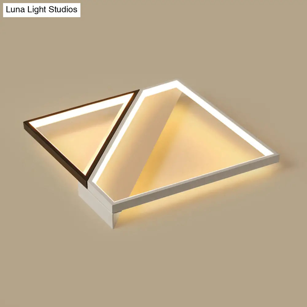 DecorBites™ DecorBites™ Minimalistic Bedroom Glow: Black and White Square LED Metal Flush Mount Ceiling Lamp.