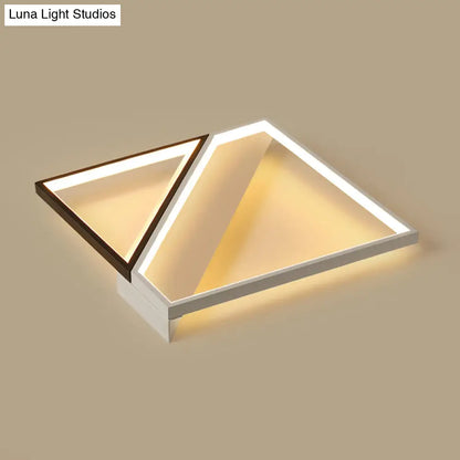 DecorBites™ DecorBites™ Minimalistic Bedroom Glow: Black and White Square LED Metal Flush Mount Ceiling Lamp.