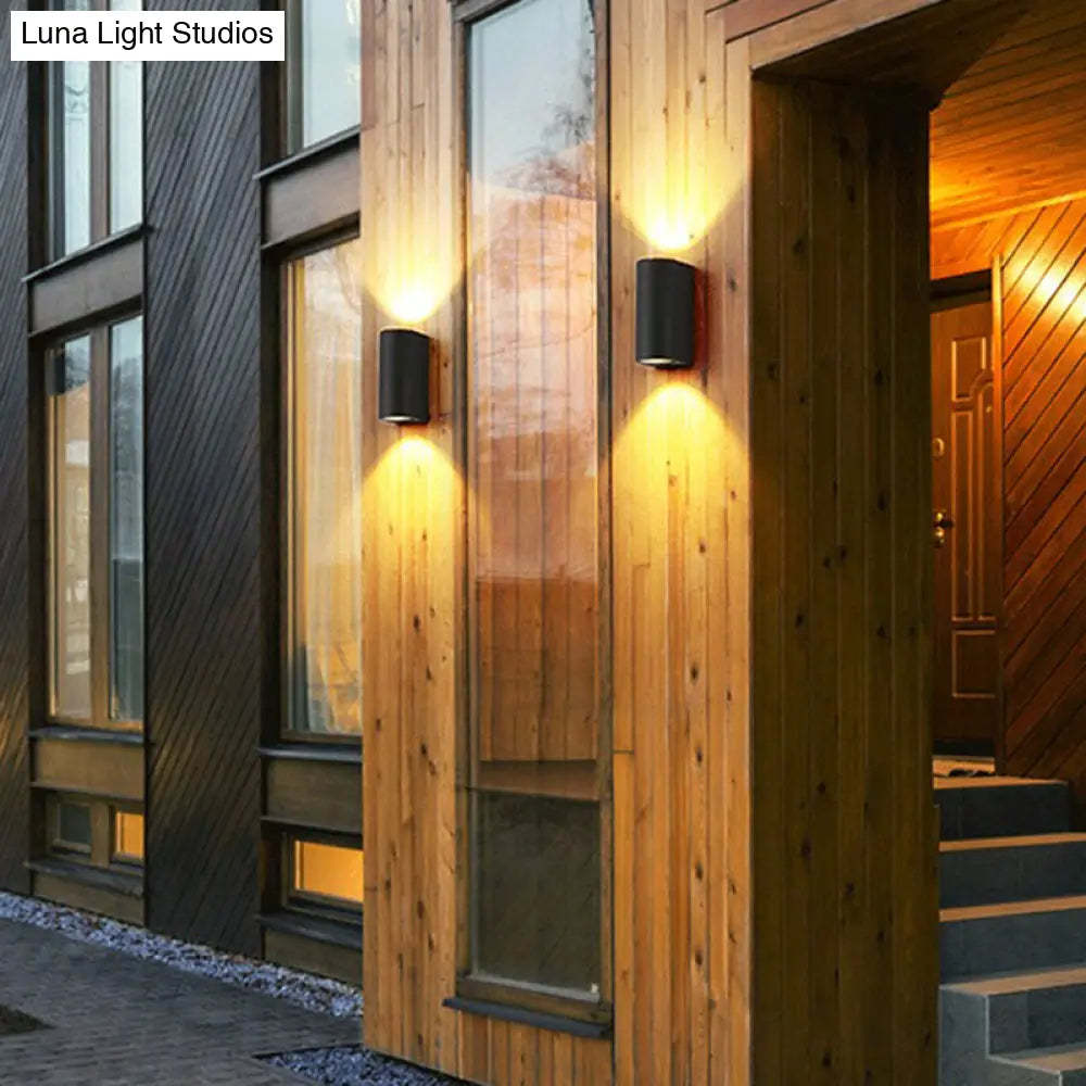 DecorBites™ DecorBites™ Minimalistic Black Aluminum Geometric LED Wall Sconce for Patio