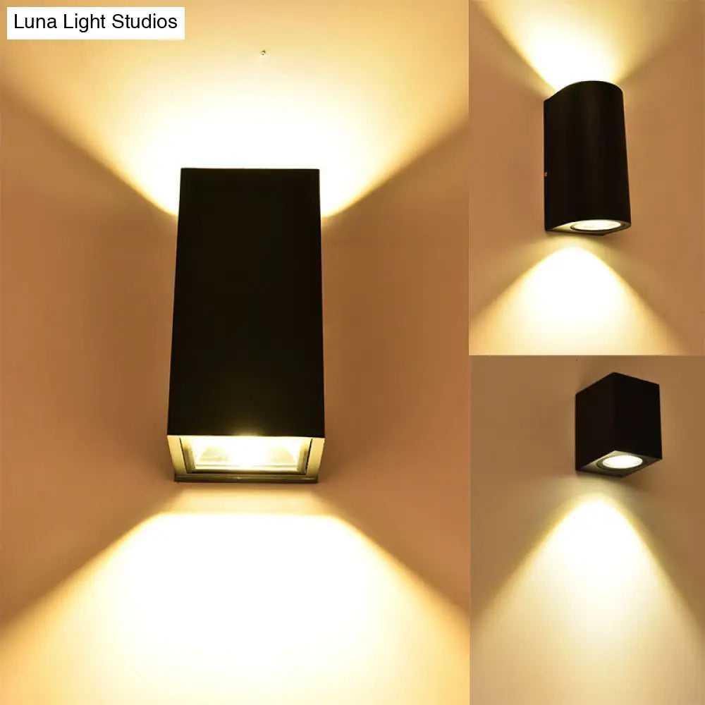 DecorBites™ DecorBites™ Minimalistic Black Aluminum Geometric LED Wall Sconce for Patio